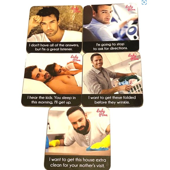5 Coasters Ladies Wish List Husbands Boyfriends Hunks Humor - Picture 1 of 2
